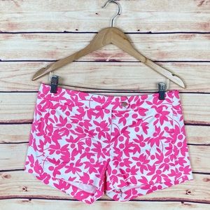 J. Crew Floral City Fit Chino Shorts Pink White 10